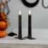 Primitive Country 7.25" 3D Flame 2 pc Black Flicker Taper Candle 6hr timer - The Primitive Pineapple Collection