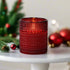 Primitive Ragon House 4" Red Dotted Glass Jar 3D Flame Battery Candle 6hr Timer - The Primitive Pineapple Collection