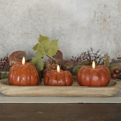 Ragon House Fall Halloween 4&quot; Orange 3D Flame Pumpkin Candle w/ Timer - The Primitive Pineapple Collection