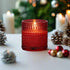 Primitive Ragon House 3.25" Red Dotted Glass Jar 3D Flame Battery Candle 6hr Timer - The Primitive Pineapple Collection