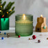 Primitive Ragon House 3.25" Pine Green Dotted Glass Jar 3D Flame Battery Candle 6hr Timer - The Primitive Pineapple Collection