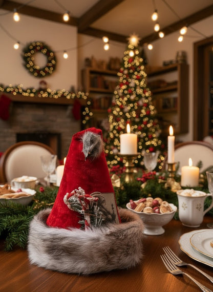 Primitive Christmas Handcrafted Red Santa Hat Centerpiece/Tree Topper - The Primitive Pineapple Collection