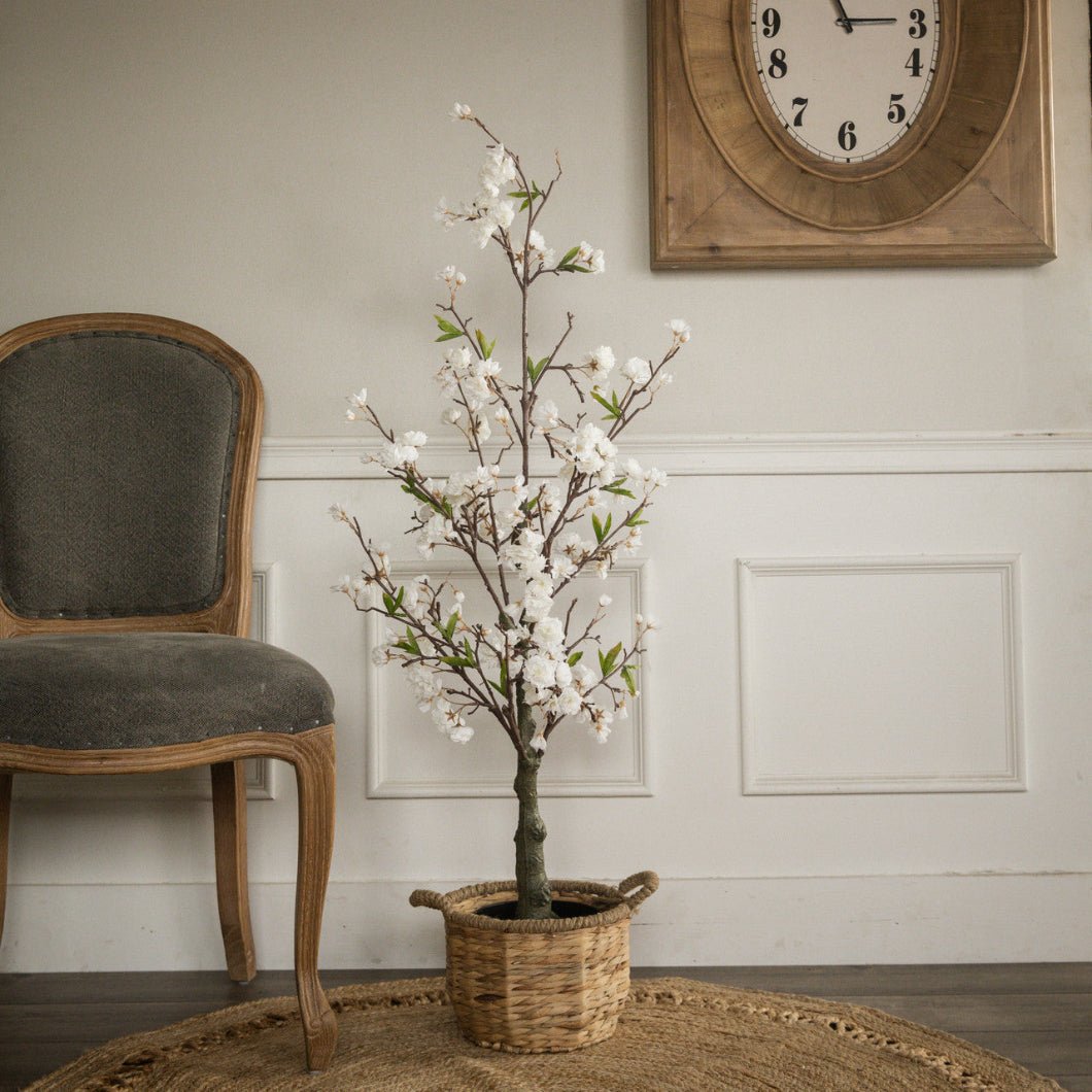 Ragon House Primitive Farmhouse Rustic 4FT Cherry Blossom Tree in Basket - The Primitive Pineapple Collection