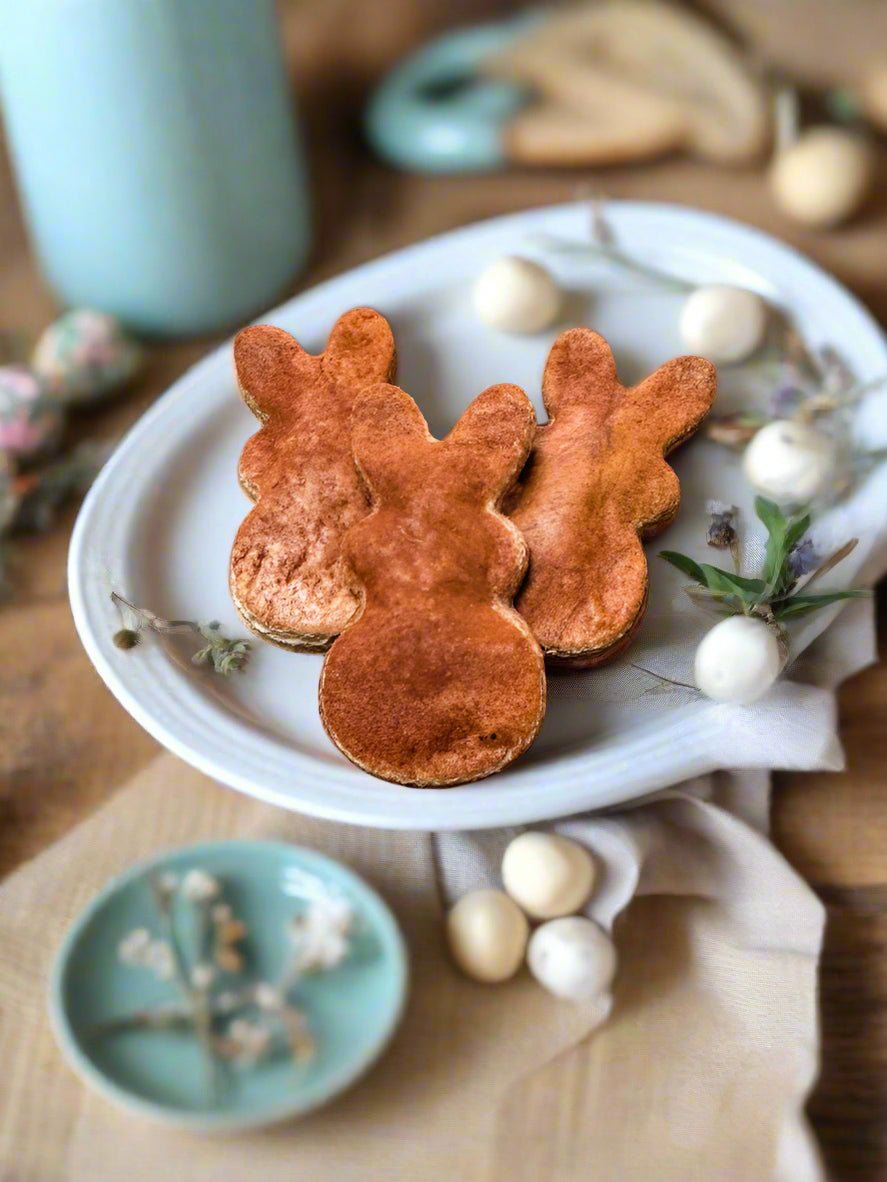 Primitive Farmhouse Handcrafted Faux 3 pc Cinnamon Bunny Cookies - The Primitive Pineapple Collection