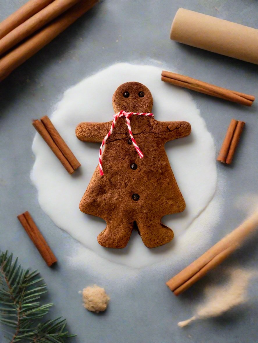 Primitive Handcrafted 5" Rustic Christmas Gingerbread Lady Bowl Filler - The Primitive Pineapple Collection