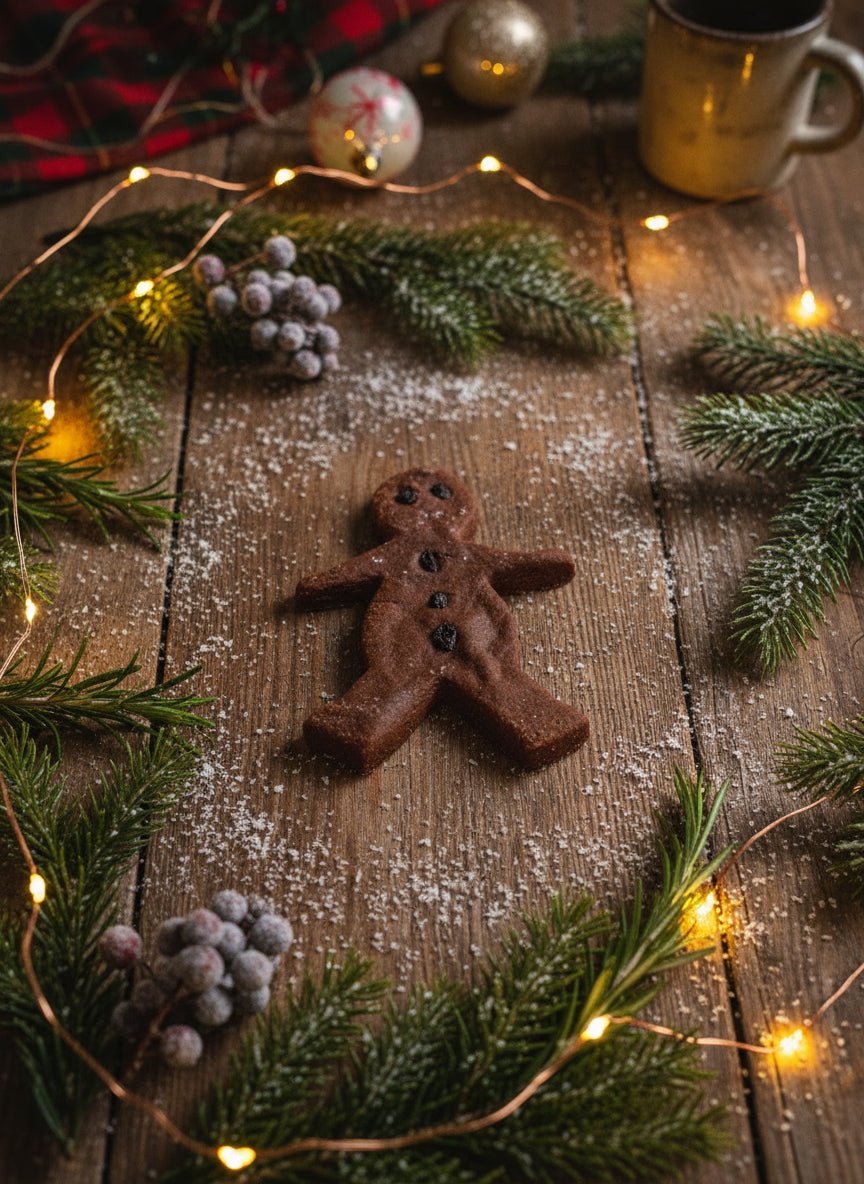 Primitive Christmas 7&quot; Gingerbread Man Cookie w/Raisin Eyes - The Primitive Pineapple Collection
