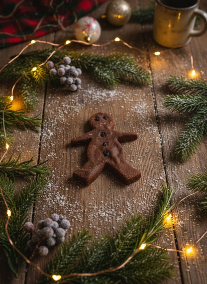 Primitive Christmas 7&quot; Gingerbread Man Cookie w/Raisin Eyes - The Primitive Pineapple Collection