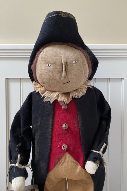 Primitive Handcrafted 20" Americana Paul Revere on Stand w/ Lantern - The Primitive Pineapple Collection