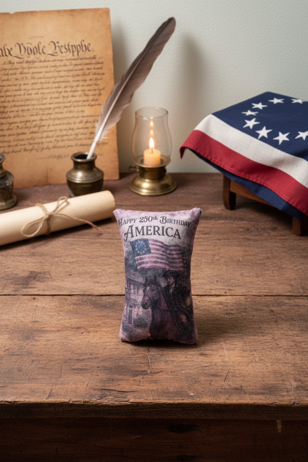 Primitive Handcrafted Printed Americana 5x7" Stuffed Pillows - The Primitive Pineapple Collection