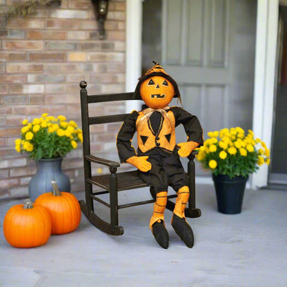 Gathered Tradition Joe Spencer Halloween Parker Pumpkin Figurine - The Primitive Pineapple Collection
