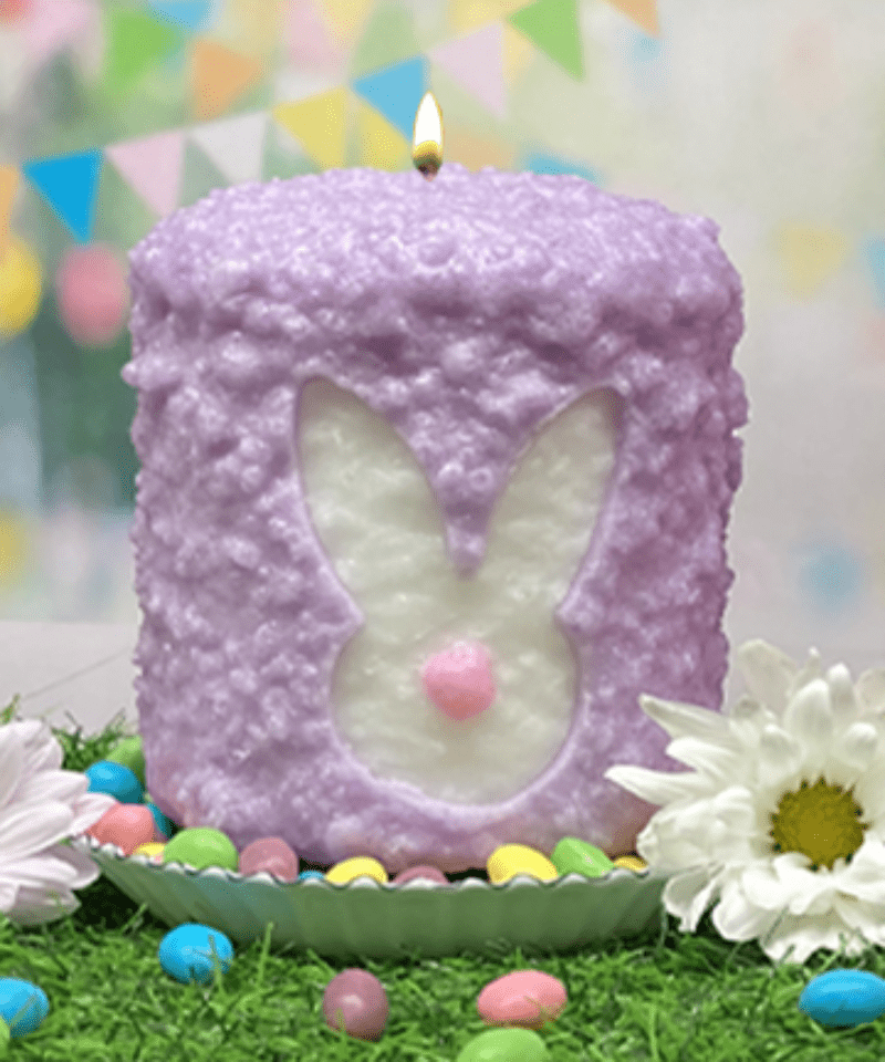 Spring Easter Handcrafted Scented Bunny Cut Out Large Pillar Candle - The Primitive Pineapple Collection