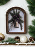 Handcrafted 8" Canvas on Wood Christmas Arch Top Christmas Bell Framed Art - The Primitive Pineapple Collection