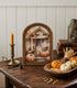 Handcrafted Retro 8" Arch Top Autumn Pumpkin Shed Framed Art - The Primitive Pineapple Collection