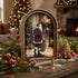Santa by the Fireplace Arch Top Framed Canvas Art, 6" x 8" - The Primitive Pineapple Collection