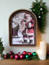 Handcrafted 8" Canvas on Wood Christmas Arch Top Santa List Framed Art - The Primitive Pineapple Collection