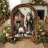 Santa & Sheep Arch Top Framed Canvas Art, 6" x 8" - The Primitive Pineapple Collection