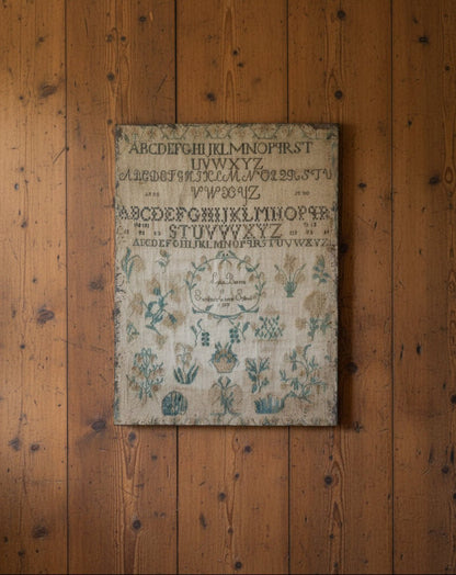 Primitive Colonial Ragon House 24" Vintage Inspired Sampler Print - The Primitive Pineapple Collection