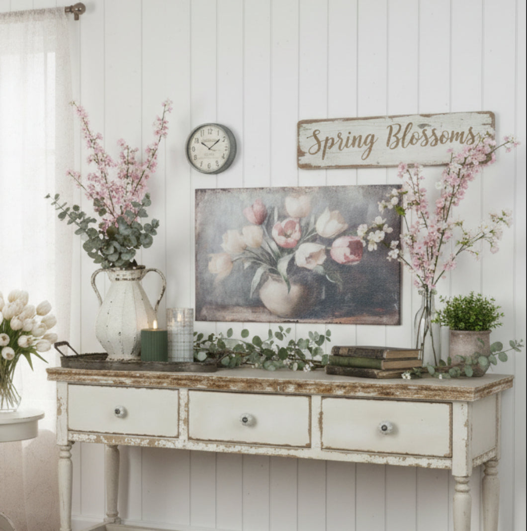 Primitive Ragon House Spring 22” Tulip in Vase Print