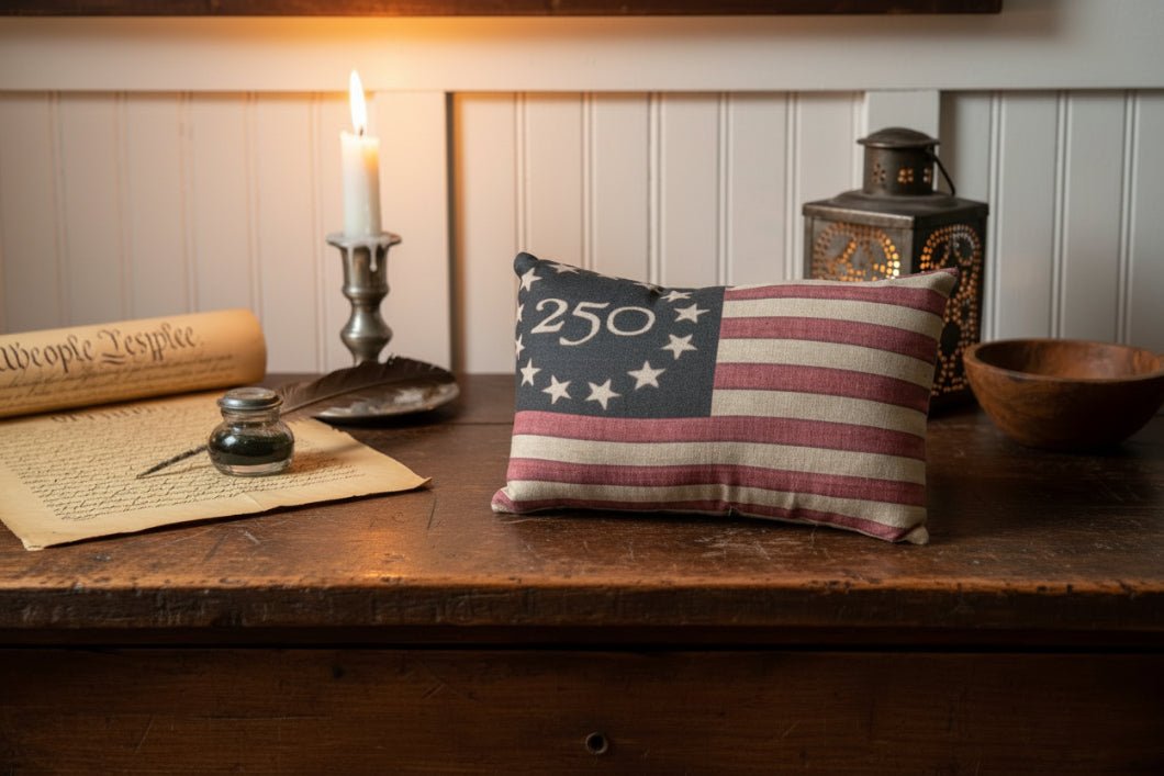 Primitive Handcrafted Printed Americana 5x7" Stuffed Pillows - The Primitive Pineapple Collection