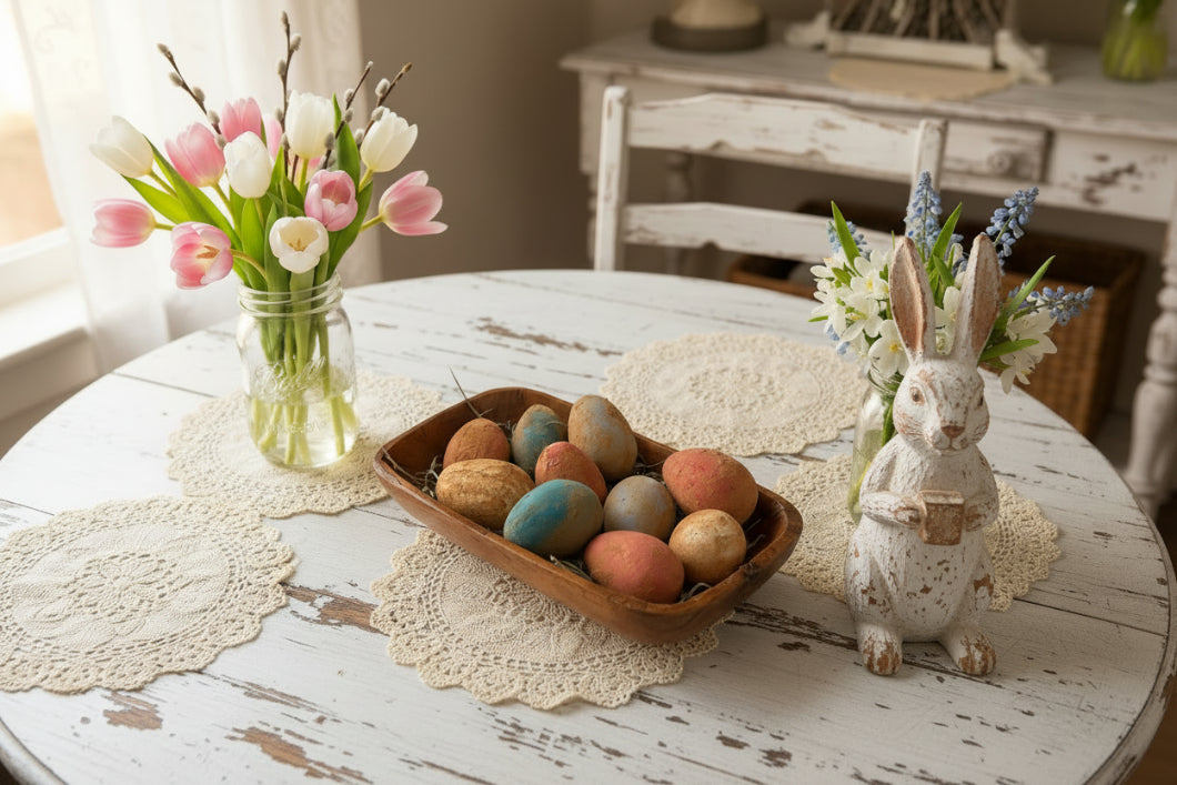 Primitive Spring Easter Life Size Wax Dipped Primitive Eggs in display carton 10pc - The Primitive Pineapple Collection