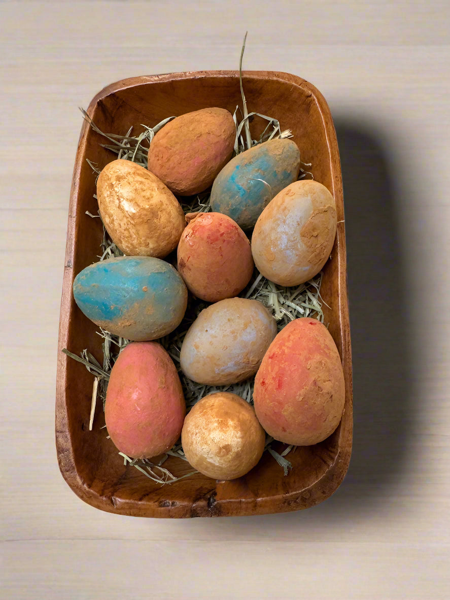 Primitive Spring Easter Life Size Wax Dipped Primitive Eggs in display carton 10pc