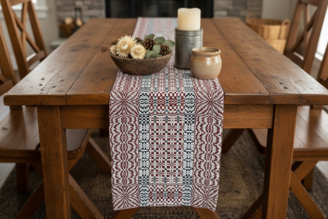 Primitive Freeport Red/Blue/Cream Short Runner 32" - The Primitive Pineapple Collection