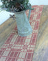 Primitive Yorktown Cranberry Linen Green 34" Table Topper Textile Farmhouse - The Primitive Pineapple Collection