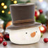 Primitive Christmas Snowman Taper Holder with Brown Hat - The Primitive Pineapple Collection