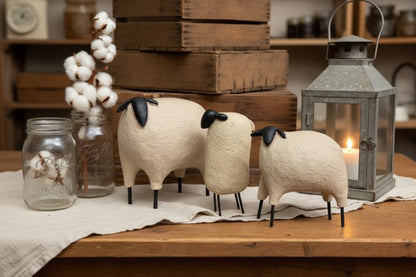 Primitive Farmhouse Large Resin Sheep Figurine - The Primitive Pineapple Collection