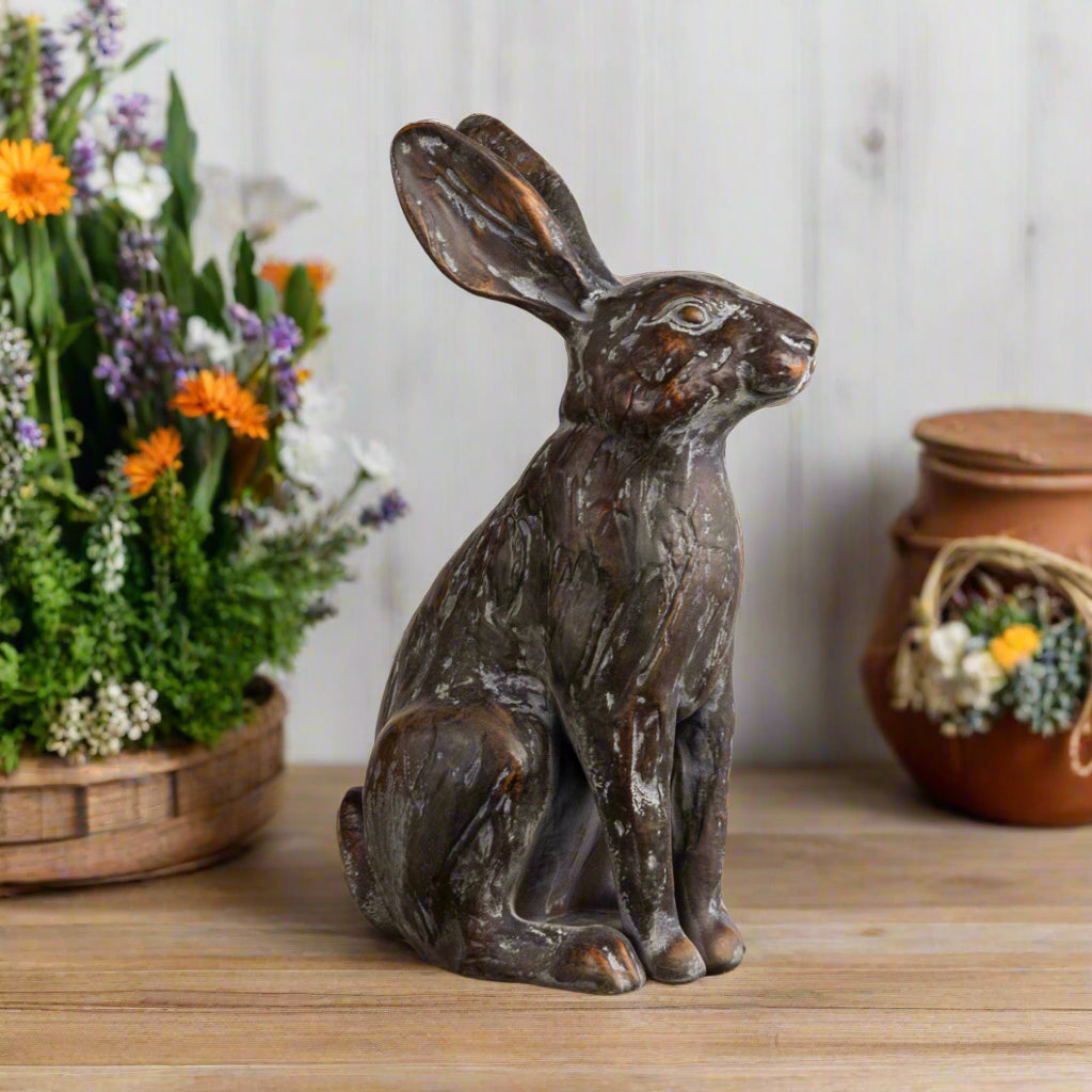 Ragon House Easter Spring 15.75&quot; Aged Brown Sitting Rabbit SH238380