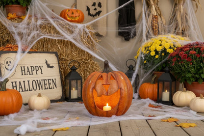 Halloween Fall Ragon House Outdoor 15” Orange Big Mouth Pumpkin Luminary - The Primitive Pineapple Collection