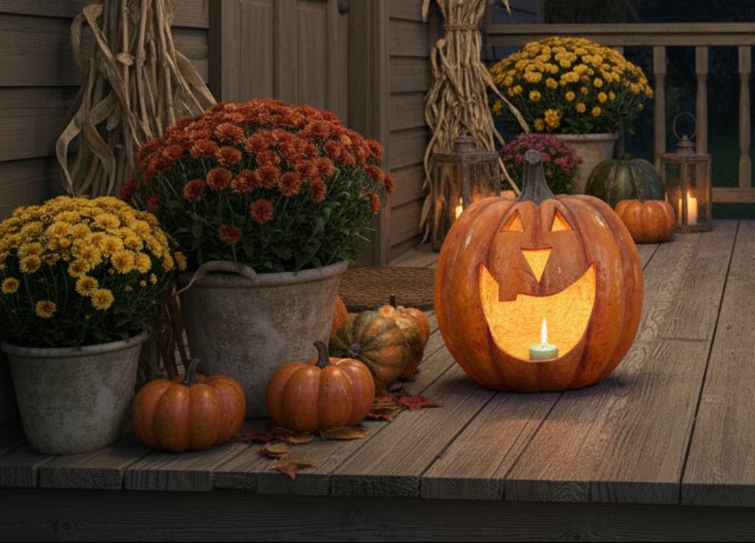 Halloween Fall Ragon House Outdoor 15” Orange Big Mouth Pumpkin Luminary - The Primitive Pineapple Collection