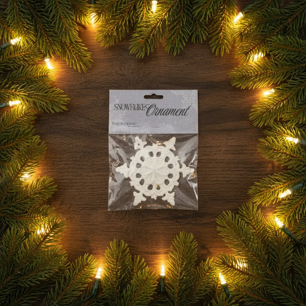 Christmas Ragon House 5&quot; Metal White Daniella Snowflake Ornament - The Primitive Pineapple Collection