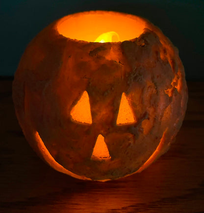 Fall Halloween Jack O Lantern Round LED Candle