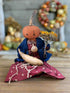 Primitive Handcrafted Pumpkin Doll Emma w/ Gourd 12" - The Primitive Pineapple Collection