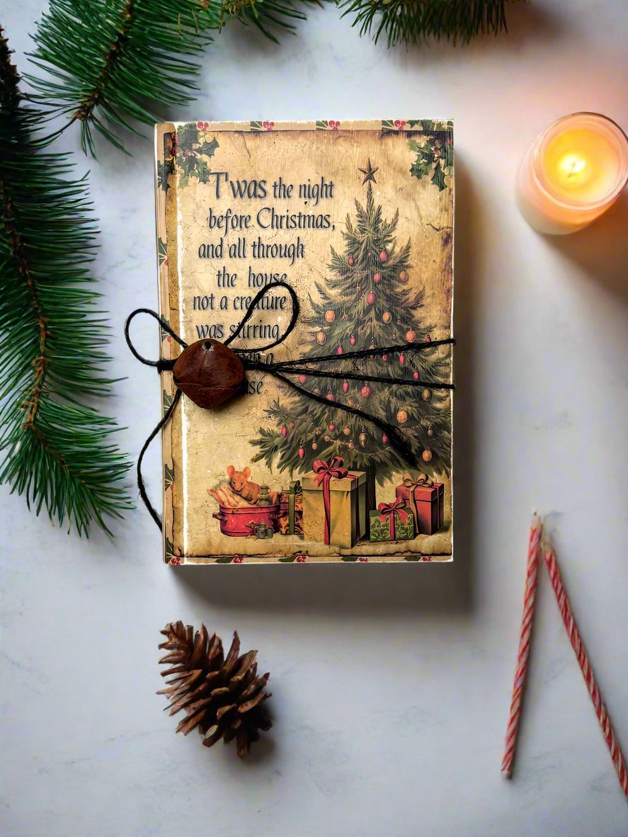 Handcrafted Vintage Look Christmas Twas Night Before Christmas Book