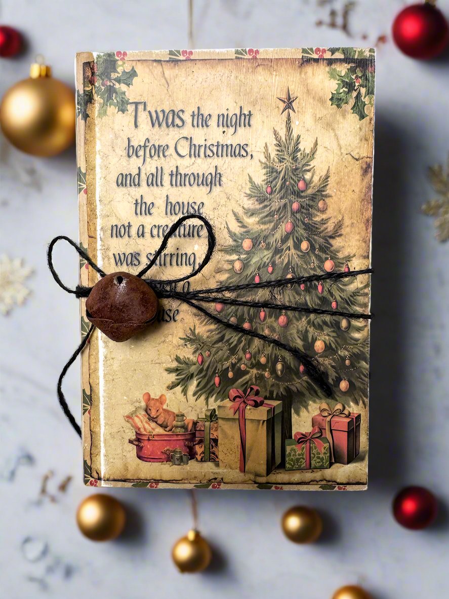 Handcrafted Vintage Look Christmas Twas Night Before Christmas Book