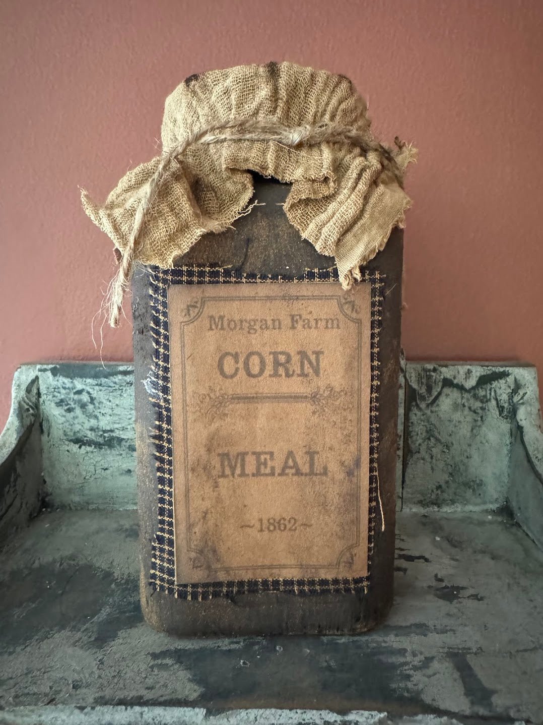 Primitive Colonial Handcrafted Morgan Cornmeal Jar - The Primitive Pineapple Collection