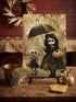 Primitive Halloween Girl with Umbrella 12x8 Metal Sign - The Primitive Pineapple Collection