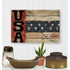 USA Distressed Wood Look 12x8 Metal Sign - The Primitive Pineapple Collection