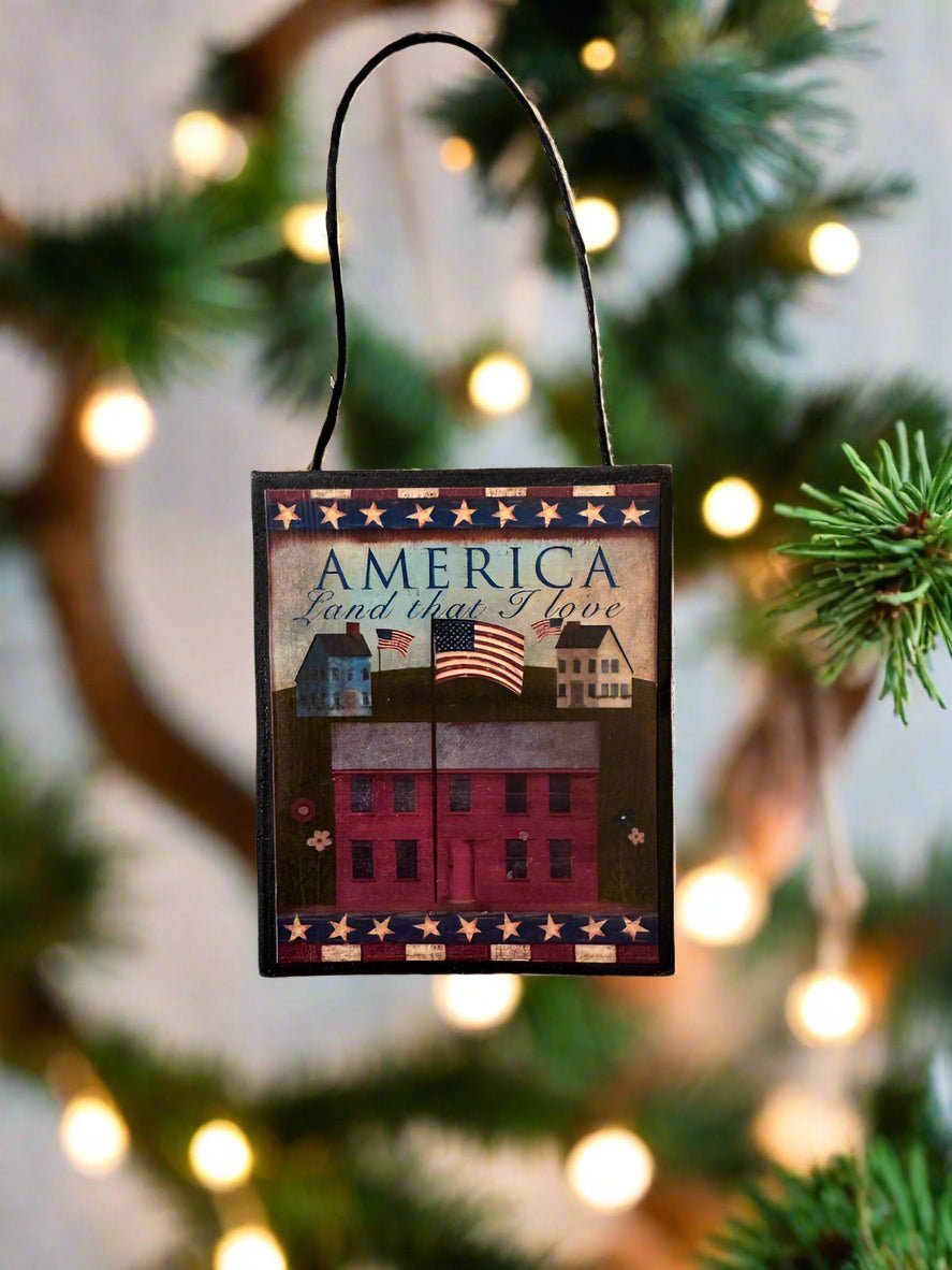 Primitive Farmhouse Handcrafted Americana Saltbox House Ornament - The Primitive Pineapple Collection