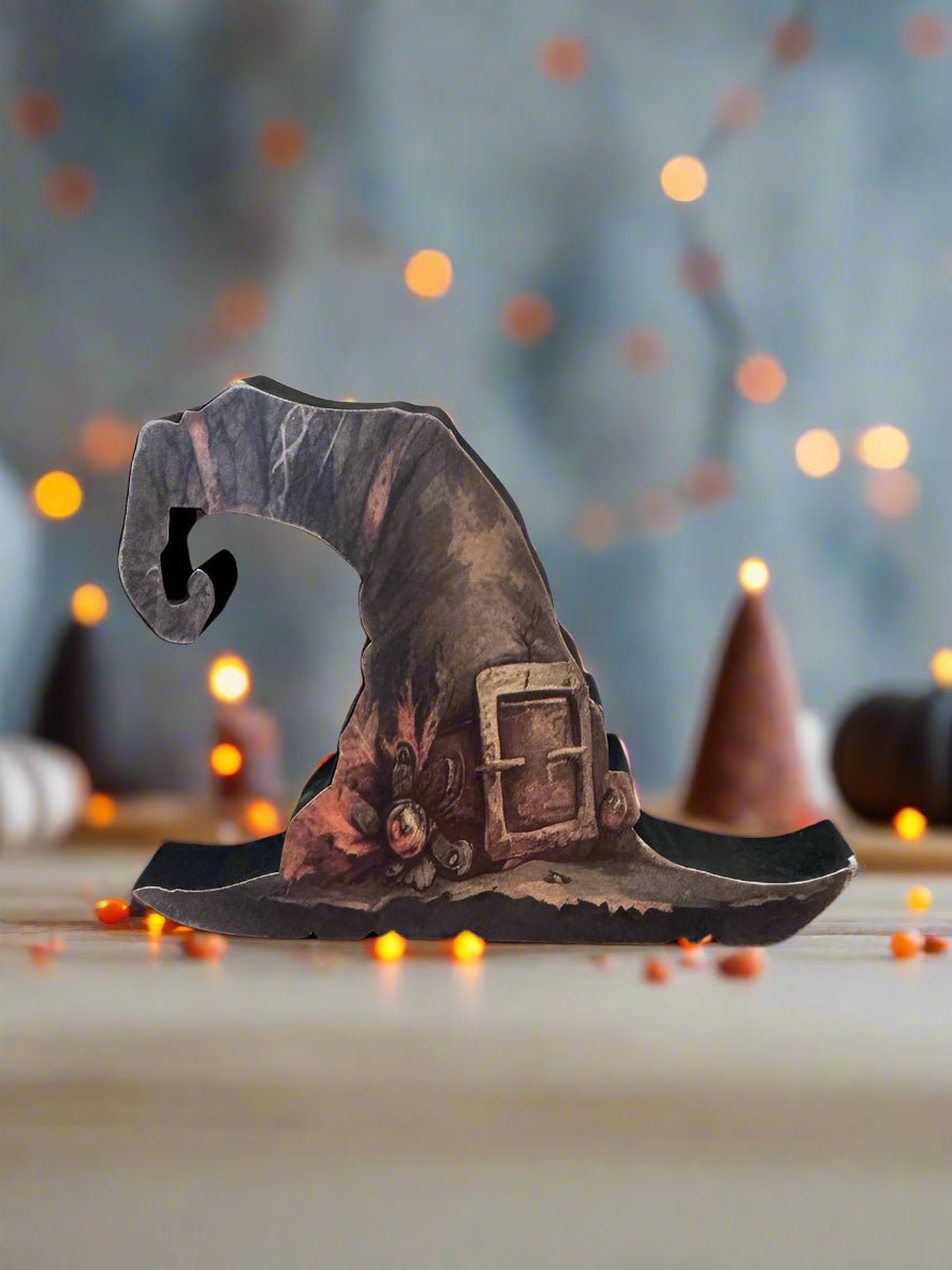 Primitive Handcrafted Halloween Chunky Wood Witch&