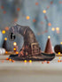 Primitive Handcrafted Halloween Chunky Wood Witch&