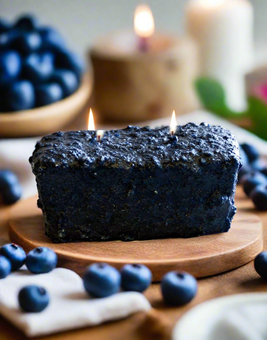 Primitive Country Handcrafted Blueberry Cobbler 2 Wick Loaf Candle - The Primitive Pineapple Collection