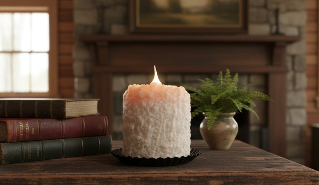 Primitive Christmas Handcrafted Electric Hearth Belgian Pecan Waffle Electric Candle - The Primitive Pineapple Collection