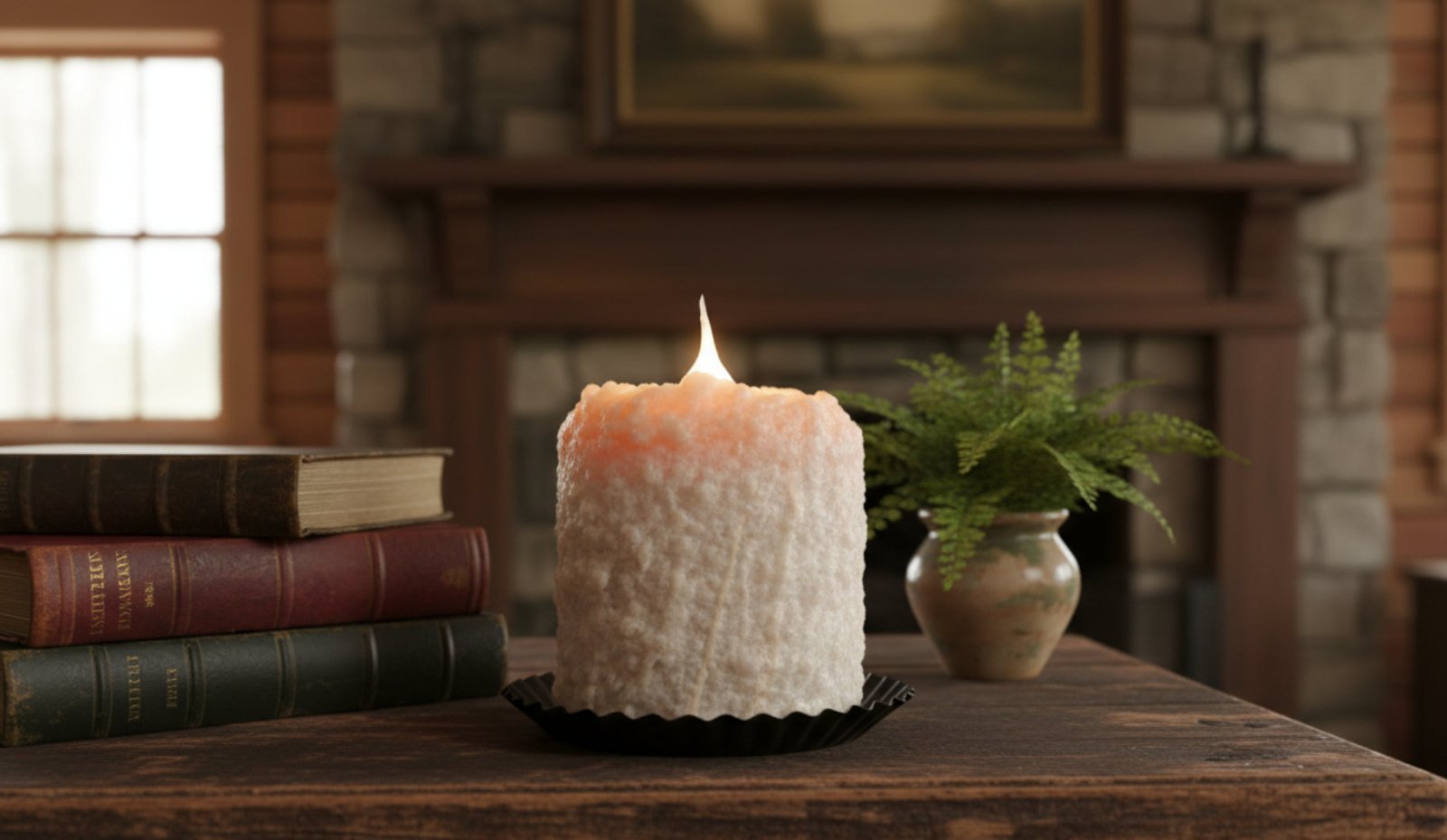 Primitive Christmas Handcrafted Electric Hearth Belgian Pecan Waffle Electric Candle - The Primitive Pineapple Collection