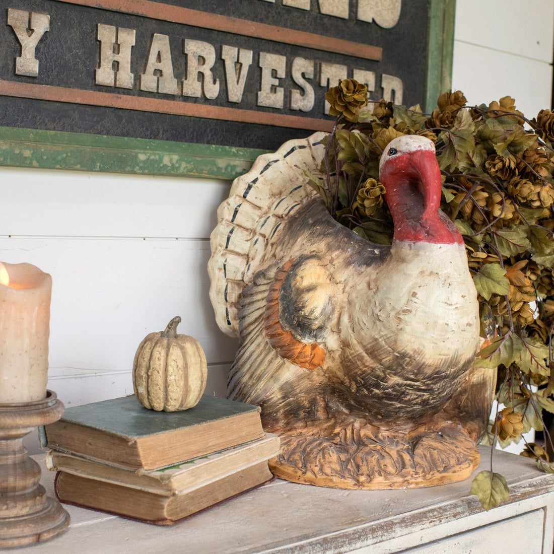 Halloween Fall Ragon House Collectable 16” Turkey Figurine Container - The Primitive Pineapple Collection