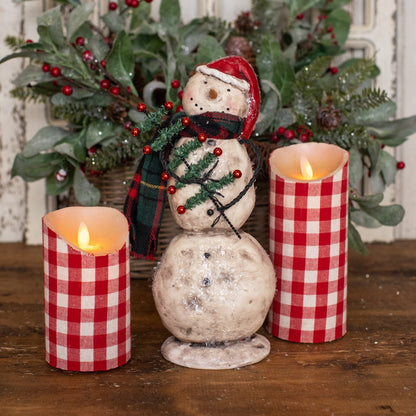 Christmas Ragon House 10.5&quot; Snowman w Primitive Pencil Christmas Tree - The Primitive Pineapple Collection