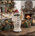 Primitive Mache Snowman with Holly — 12.5" Handcrafted Christmas Decor - The Primitive Pineapple Collection