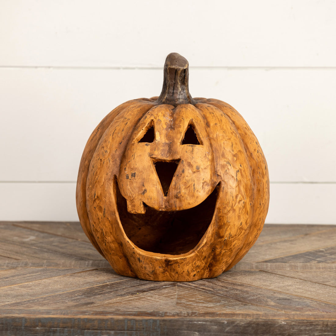 Halloween Ragon House Collectable 11” Terracotta Color Big Mouth Pumpkin Luminary